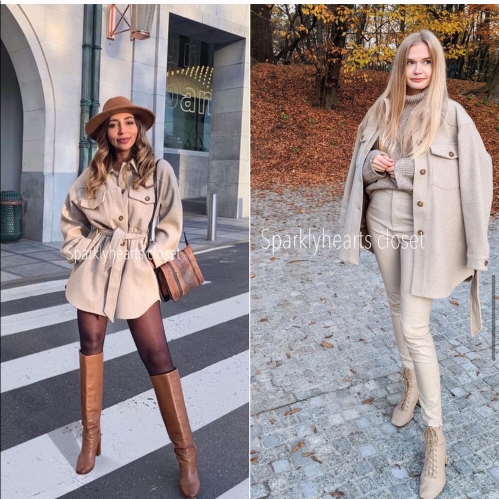 🎉HP🎉NWT Zara Belted Overshirt - Picture 9 of 12